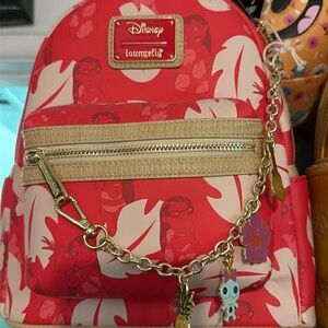 Disney Loungefly Red and Cream Backpack